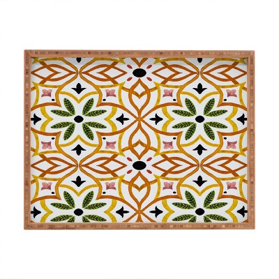 Marta Barragan Camarasa Obsession Nature Mosaics Rectangular Bamboo Tray - Deny Designs