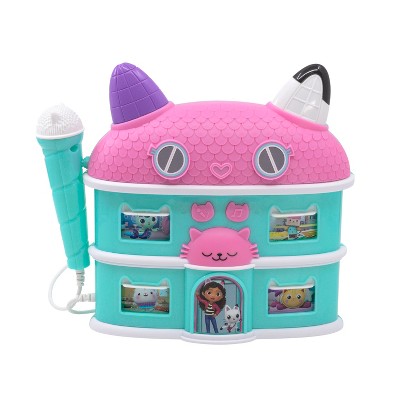 eKids Gabbys Dollhouse Karaoke Microphone and Boombox for Kids and Fans of Gabbys Dollhouse Toys - Purple (GA-115v22OLB)
