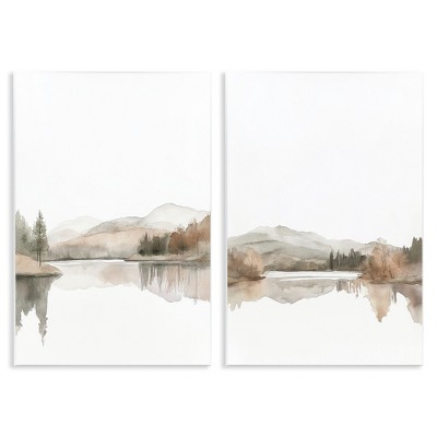 Stupell Industries Softly Flowing Landscape 2pc Wall Plaque Art Set