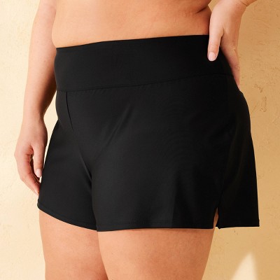 Women's Mid-Rise Swim Boyshorts - Shade & Shore™ Black