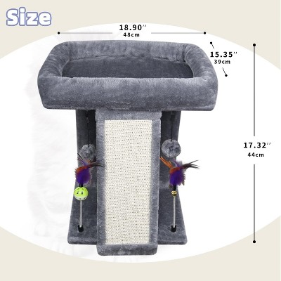 Cat Tree Tower with Cat Scratching Post for Indoor Cats, Activity Centre Climbing Tree with Scratching Board