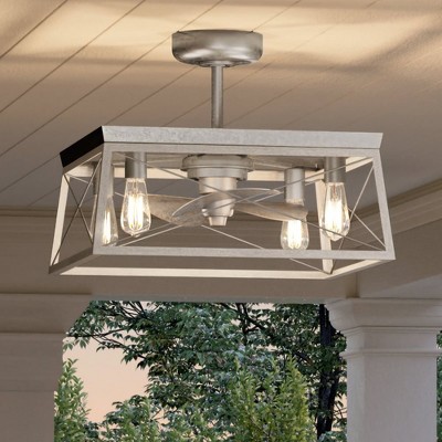 Urban Ambiance Luxury Farmhouse Ceiling Fan 17''H x 22''W,  Galvanized Steel Finish,  Berkeley Collection, UHP9242