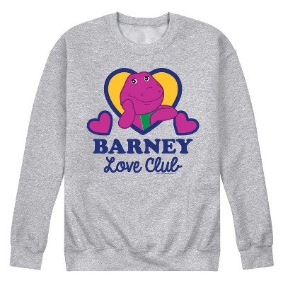 Men's - Mattel - Barney Love Club Hearts Graphic Fleece Sweatshirt