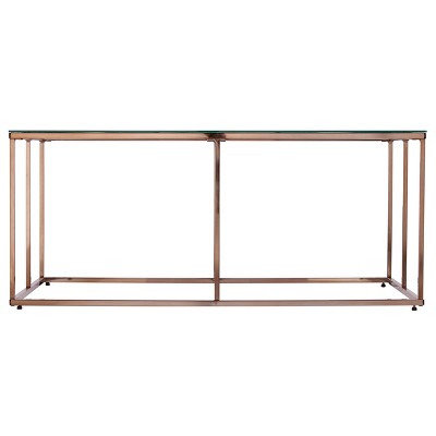 Nicholance Contemporary Glass-Top Cocktail Table - Champagne - SEI