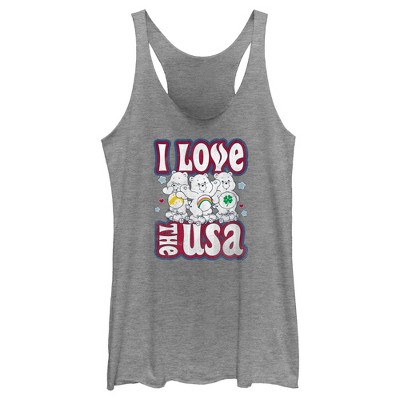 Women's Care Bears I Love the USA Racerback Tank Top