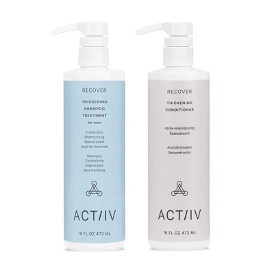 ACTiiV Hair Science Recover Shampoo & Conditioner Duo for Men (16 oz XXL Pro Set) Active Thickening & Volumizing Reduces Hair Loss