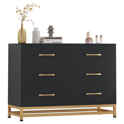 6 Drawer Dresser for Bedroom, Wooden Storage Drawers for Clothing