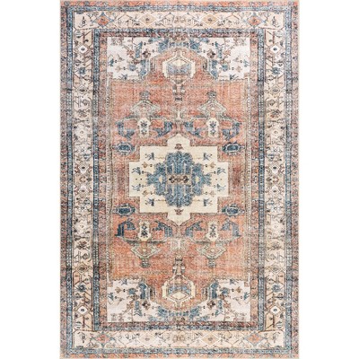 Nuloom Spill Proof Treated Pet Friendly Premium Machine Washable Area Rug, 6' x 9', Light Rust