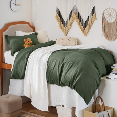 Bedsure Linen Duvet Cover Set – Linen Cotton Blend Cooling Bedding with Tropical Plant Pattern, Soft & Cozy