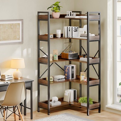 Hyleory L-Shape 5-Tier Bookshelf