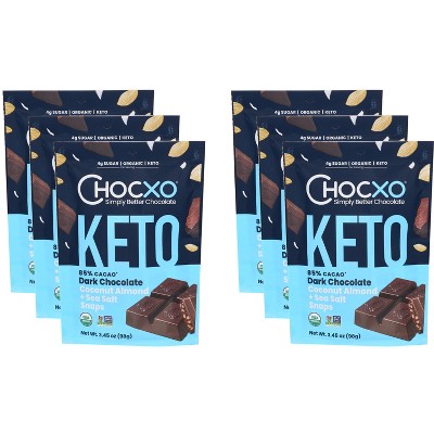 Chocxo Dark Chocolate Coconut Almond + Sea Salt Snaps - Case of 6 - 3.45 oz