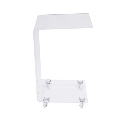YIYIBYUS Modern Acrylic C Table, Clear Modern End Table Side Table