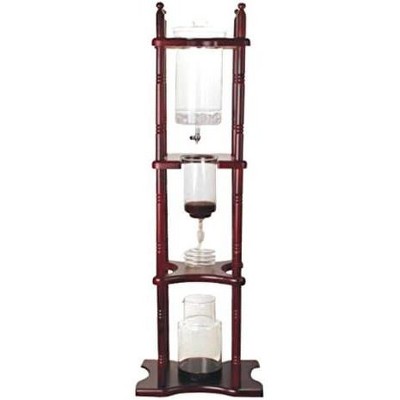 Nispira Cold Brew Drip Tower Iced Coffee Maker Glass Wooden Stand 25 Cups