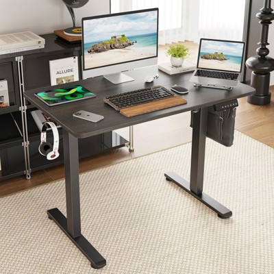 RISOKEYS 40 inch Computer Desk - Adjustable Desk with Spacious Desktop,Headphone Hook for Home Office & Office, Easy to Use