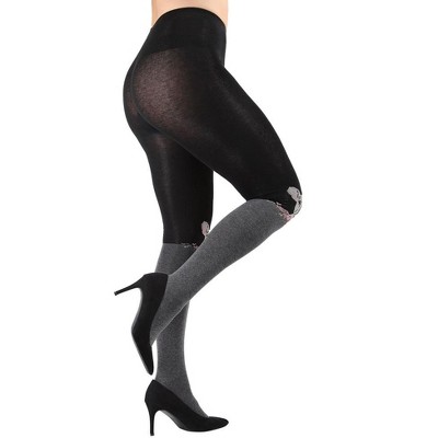 Memoi Women's Frenchie Face Sweater Tights