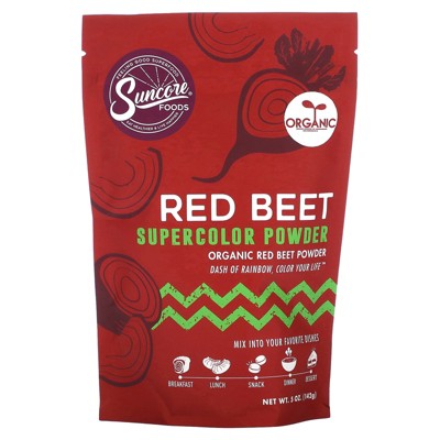 Suncore Foods Organic Red Beet, Supercolor Powder, 5 oz (142 g)