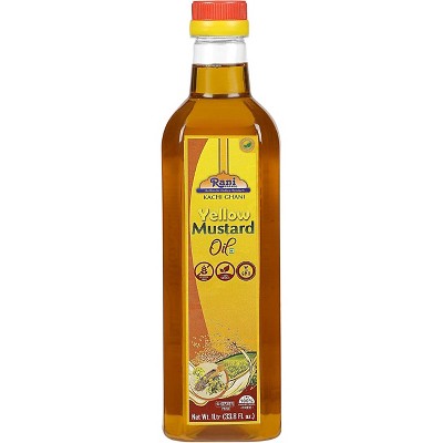 Yellow Mustard Oil (Kachi Ghani) - 33.8 Ounce (1 Liter) - Rani Brand Authentic Indian Products