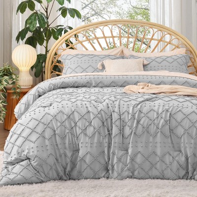 Queen Comforter Set -Bedsure 3Pcs Comforter Bedding Set with Intricate Solid Embroidery