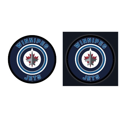 Evergreen Ultra-Thin Edgelight LED Wall Decor, Round, Winnipeg Jets- 23 x 23 Inches Made In USA