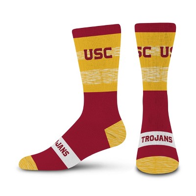 NCAA Southern California Trojans Mixer Crew Socks: Cushioned Heel & Toe, Knit Fabric