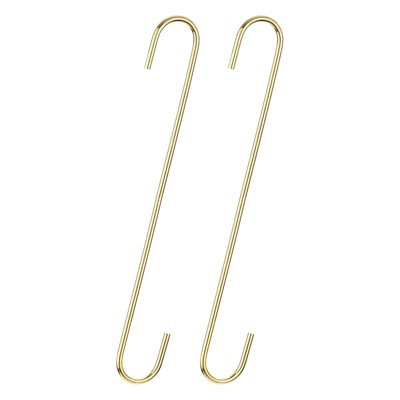 Unique Bargains Extra Long Carbon Steel Garden Kitchen S Hooks and Hangers 2 Pcs