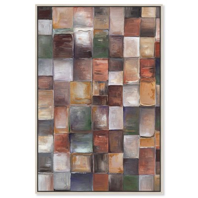 Art Remedy Brown Squares Brown Earthy Abstract Wall Art Framed