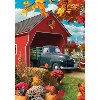 Harvest Bridge Autumn House Flag Pickup Truck Fall 28" x 40" Briarwood Lane