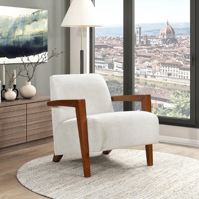 Sapphtopaz 1pc Ultra-Modern Accent Chair Upholstered Lounge Chair with Foam Seat Cushion, Solid Wood Luxury Living Room Chair Comfy Chair