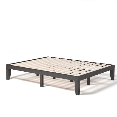 Costway Queen Size 14 in Wooden Bed Frame Mattress Platform Wood Slats Support EspressoNatural
