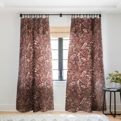 Ninola Design Botanical collection Organic holiday Single Panel Sheer Window Curtain - Deny Designs