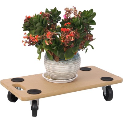 Moving Dolly with 4 Wheels, Heavy Duty Wood Rolling Mover for Piano Couch Fridge Securely Holds, 500 Lbs Flat Dolly Cart for Storage Containers