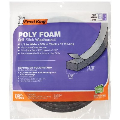 Frost King - Poly Foam Weather Seal - For Doors and Windows - Charcoal - 17 ft.
