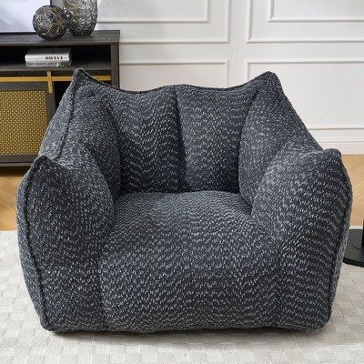 Kumasinova Giant Bean Bag Chair,Chenille Rectangular Bean Bag Couch with High-Quality Foam,Comfy Chair for Bedroom,Living Room Furniture