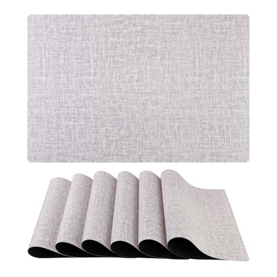 REGALWOVEN Kitchen Dining PU Heat Resistant Washable Wipeable Placemats 18 x 12 Inch 6 Pcs
