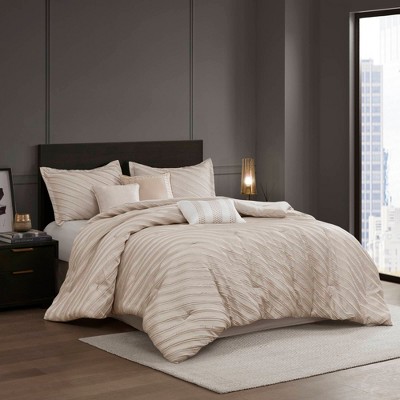 NicBex 7 PCS Comforter Set,Jacquard Bedding Set with 1 Comforter,2 Shams,1 Bedskirt,3 Decorative Pillow,Quilt Sets for All Seasons