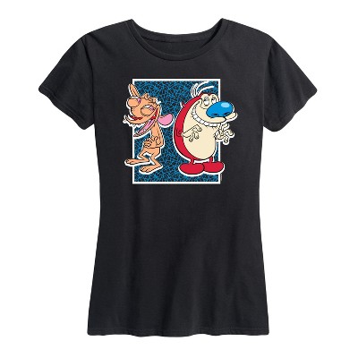 Women's - Ren & Stimpy - Friendly Laughter Short Sleeve Graphic T-Shirt