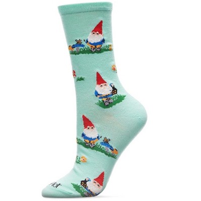 Memoi Gnome Invasion Bamboo Blend Crew Socks
