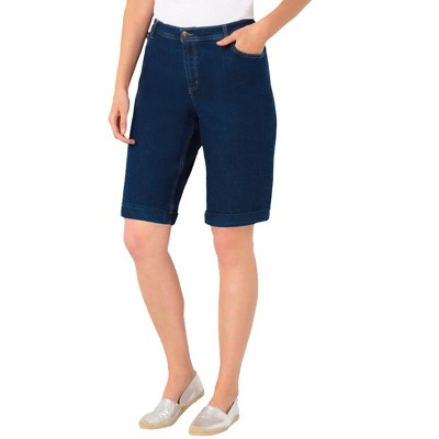 Woman Within Stretch-Denim Five-Pocket Bermuda Jeans Shorts