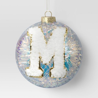 Christmas Monogram Plastic Tinsel Ball M - Wondershop™