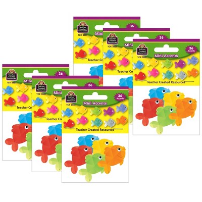 Teacher Created Resources® Colorful Fish Mini Accents, 36 Per Pack, 6 Packs