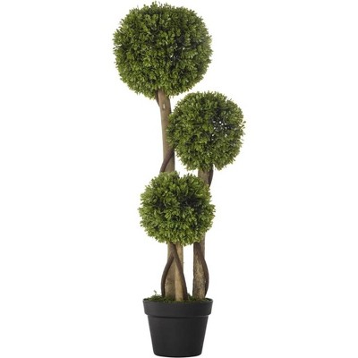 Artificial Boxwood holly tree, Garden Decor, Faux holly plants in pot, with lifelike trunk and silk leaves for home decor