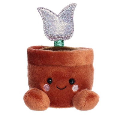 Aurora Mini Holland Potted Tulip Palm Pals Adorable Stuffed Animal Brown 5"