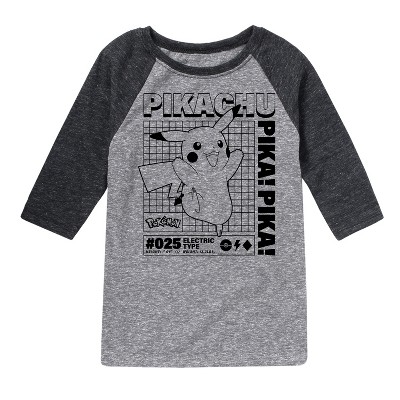 Boys' - Pokémon - Pikachu Info Chart Raglan Graphic T-Shirt