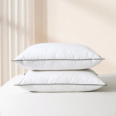 APSMILE 100% Organic Cotton Cover Feather Down Pillows 3-Chamber Hybrid Feather Down Core Bed Pillows