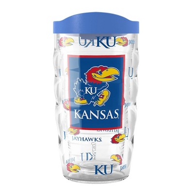 NCAA Kansas Jayhawks Overtime Classic Wavy Tumbler - 10oz: Portable Plastic Drinkware