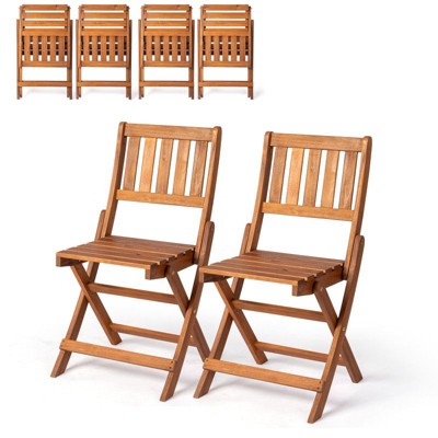 Karl Home |Patio Acacia Wood Folding Chair(Set Of 2)