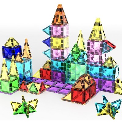 PICASSO-TILES Magnetic Tiles for Kids, Construction STEM Building Blocks Educational Toy, Travel Size