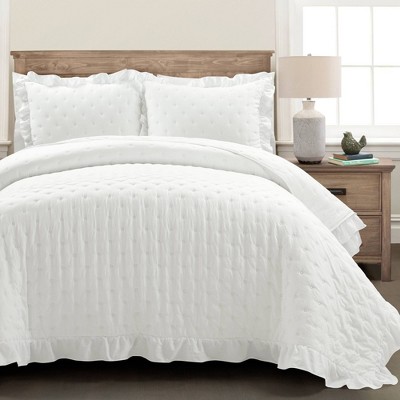 Lush Décor 3pc Reyna Ruffle Reversible Oversized Quilt Set
