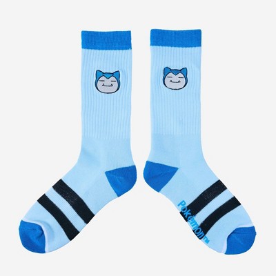 Men's Pokemon Snorlax Athletic Crew Socks - Blue 6-12