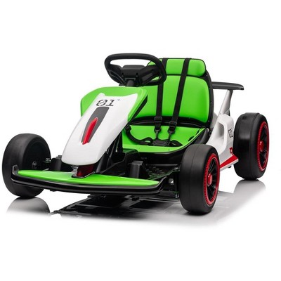 Go Kart for Kids, 24V Drift Kart with 2X200W Strong Motor, 7AH Big Battery, Electric Pedals